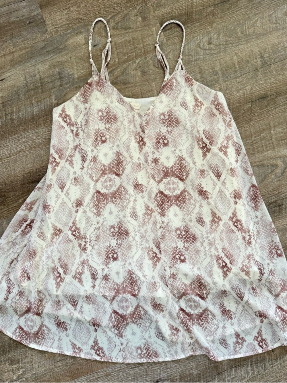 Hem & Thread Dusty Pink Snake-Print Spaghetti Strap Dress